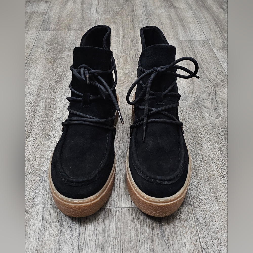 Hush Puppies Black Suede Moyen Chukka Lace Up Boot-Size 7.5 - Picture 4 of 10